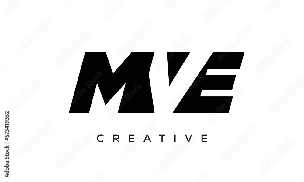 MVE letters negative space logo design. creative typography monogram vector MVE letters negative space logo design. creative typography monogram vector