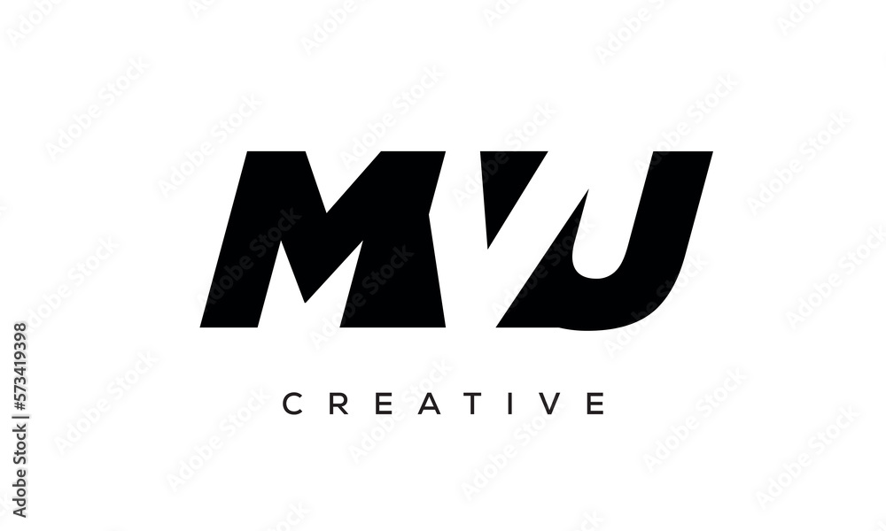 MVU letters negative space logo design. creative typography monogram vector MVU letters negative space logo design. creative typography monogram vector