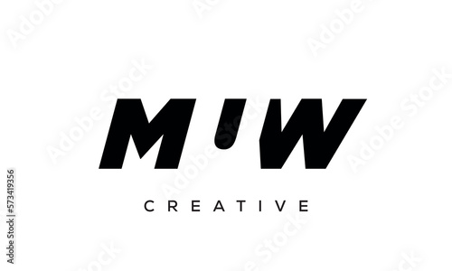 MUW letters negative space logo design. creative typography monogram vector