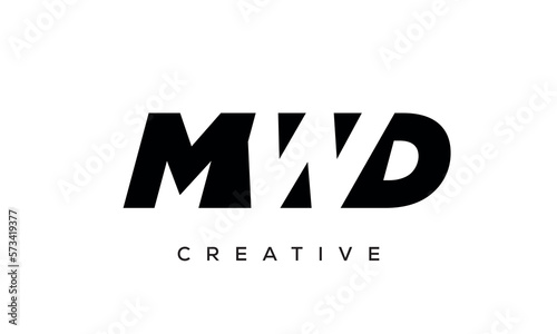 MWD letters negative space logo design. creative typography monogram vector