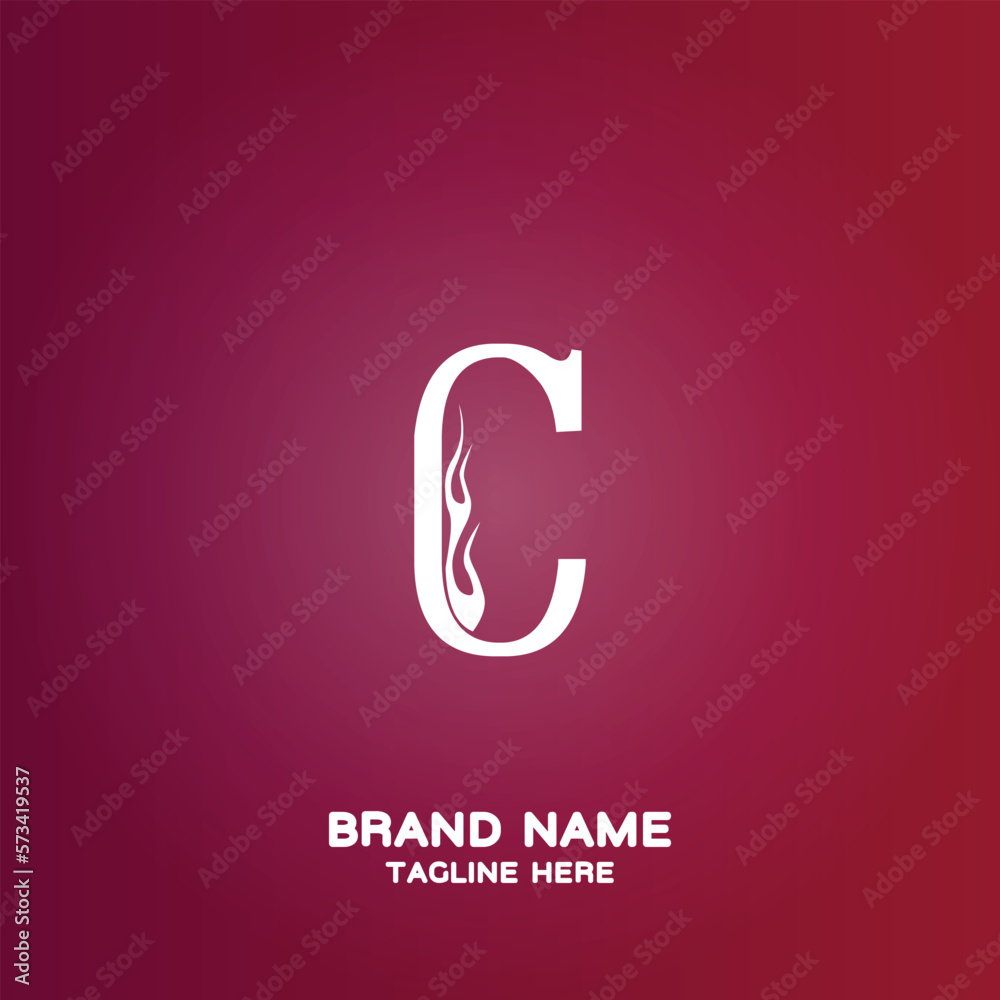 Letter C initial logo template, alphabet with gradient background Letter C initial logo template, alphabet with gradient background