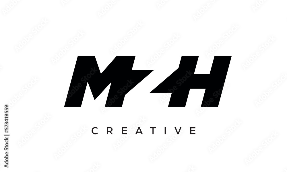 MZH letters negative space logo design. creative typography monogram vector	
