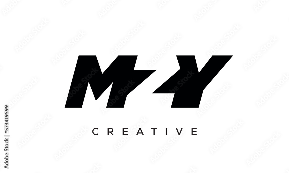 MZY letters negative space logo design. creative typography monogram vector	
