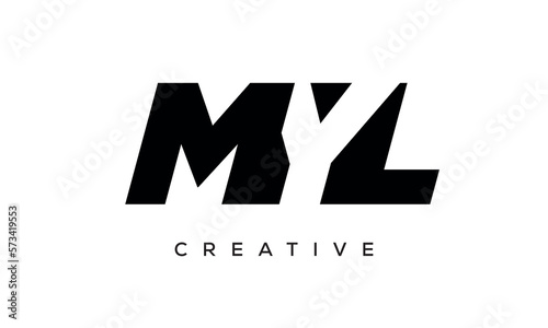 MYL letters negative space logo design. creative typography monogram vector	
 photo