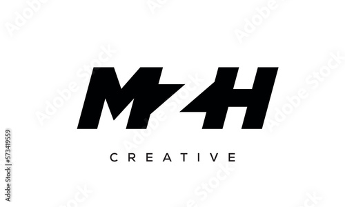MZH letters negative space logo design. creative typography monogram vector 