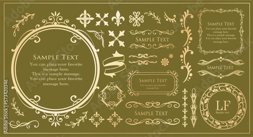 オシャレなフレーム。デザインテンプレート。ゴージャスな額のセット。