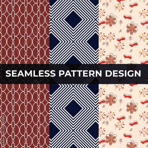 modern seamless hand drawn flowers pattern design