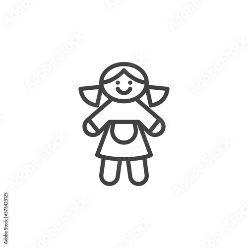 Toy doll line icon