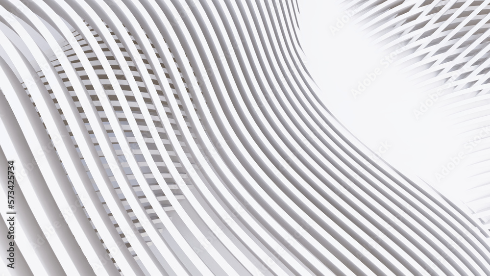Obraz premium Abstract Curved Shapes. White Circular Background.