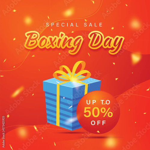 Gradient boxing day background illustration