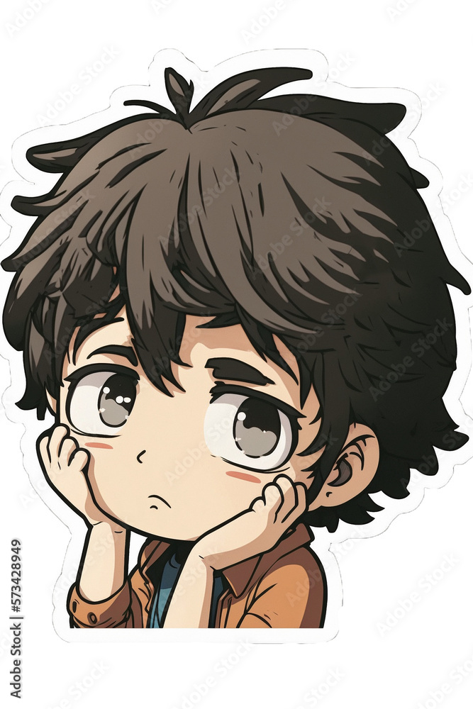 Melancholy anime boy created with Generative AI Tools Melancholy anime boy created with Generative AI Tools