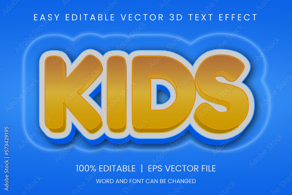 Kids text style effect, Colorful text effect, editable text effect