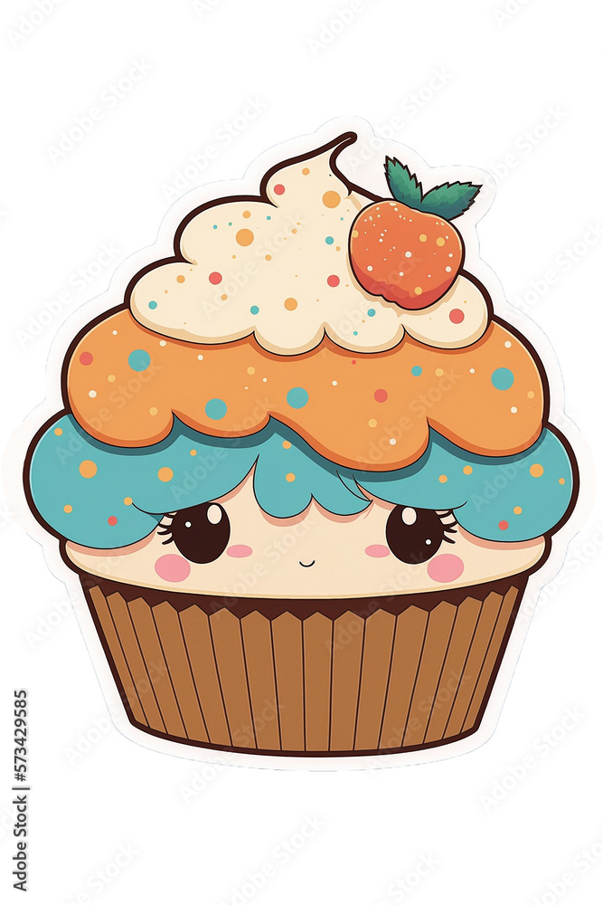 Cute cupcake created with Generative AI Tools Cute cupcake created with Generative AI Tools