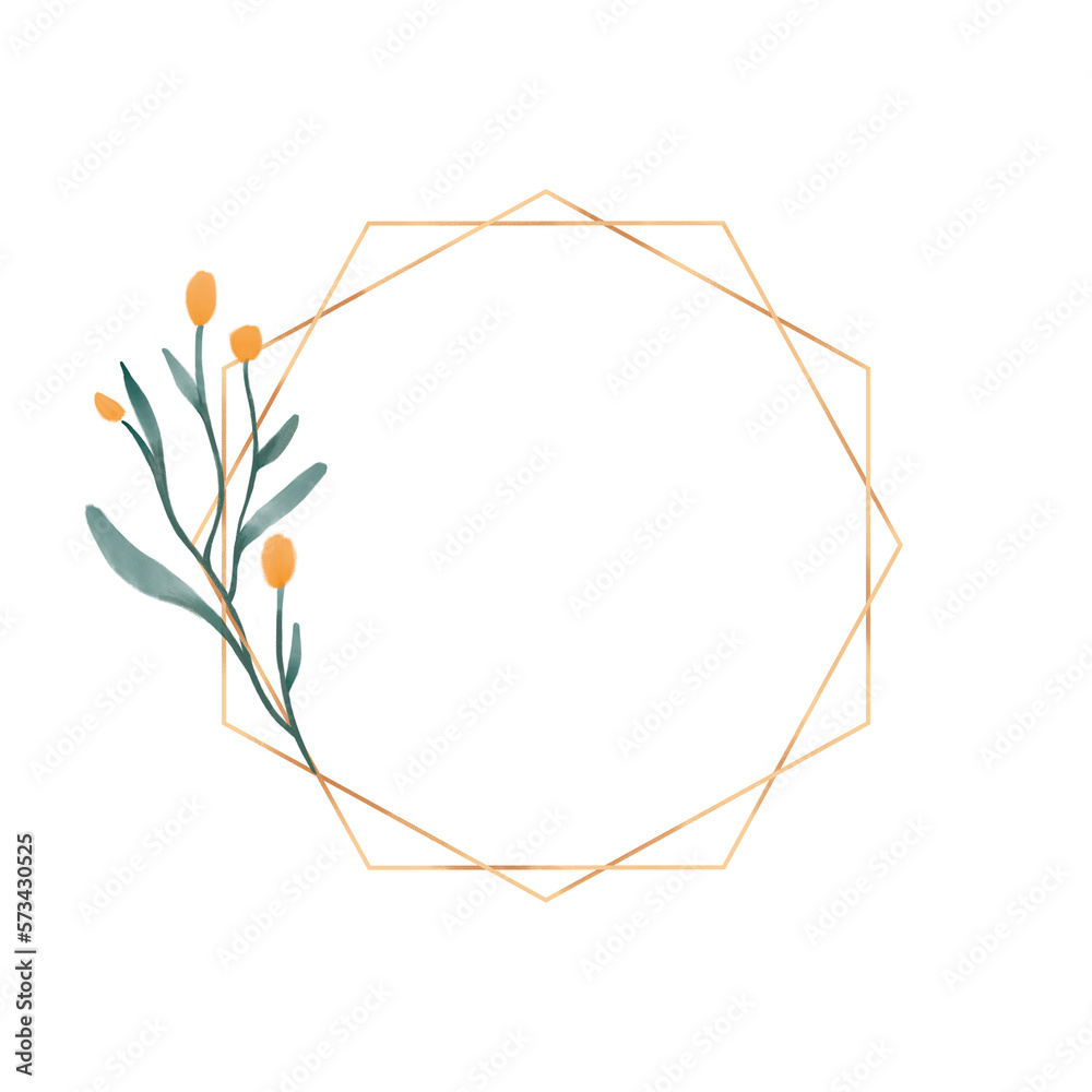 Gold flower frame Gold flower frame