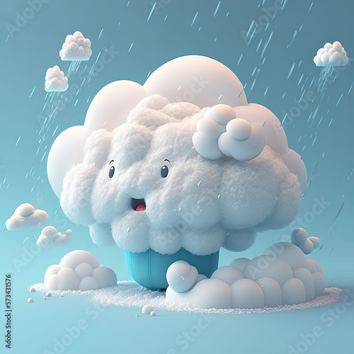 Cute cloud character, generative AI © Kien