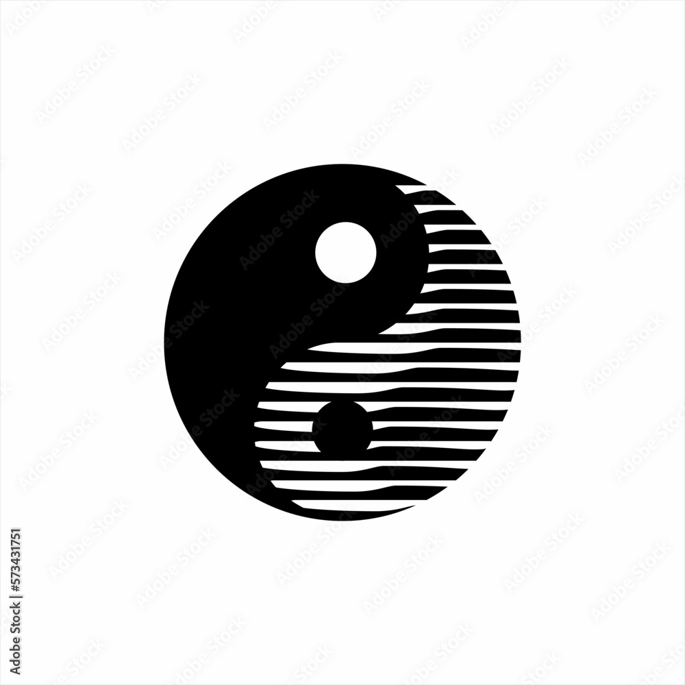 Yin and Yang icon logo design in retro style. Yin and Yang icon logo design in retro style.