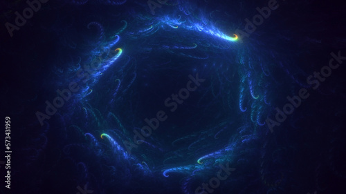 3D rendering abstract multicolor technology fractal light background