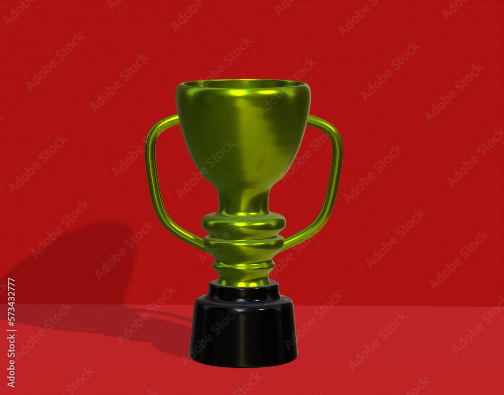 3d rendering. Gold trophy. 3d rendering. Gold trophy.