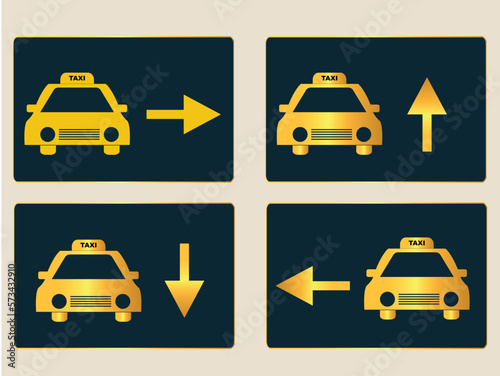 Taxi Icon, Taxi service, Taxi signboard vector