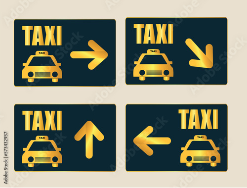 Taxi Icon, Taxi service, Taxi signboard vector