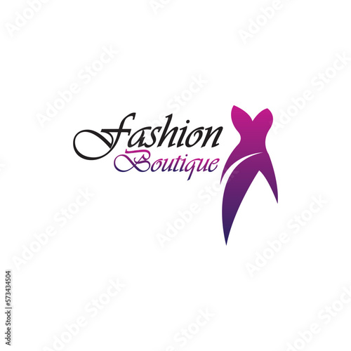 Beautiful dress woman logo simple creative for boutique fashion shop logo vector