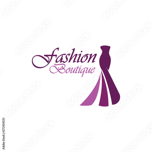 Beautiful dress woman logo simple creative for boutique fashion shop logo vector