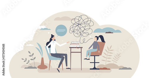 Speech therapist as kid talking and language development specialist tiny person concept, transparent background. Teacher with private communication problem correction lesson illustration.