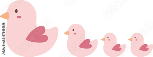 Love Birds Valentine Family Cartoon