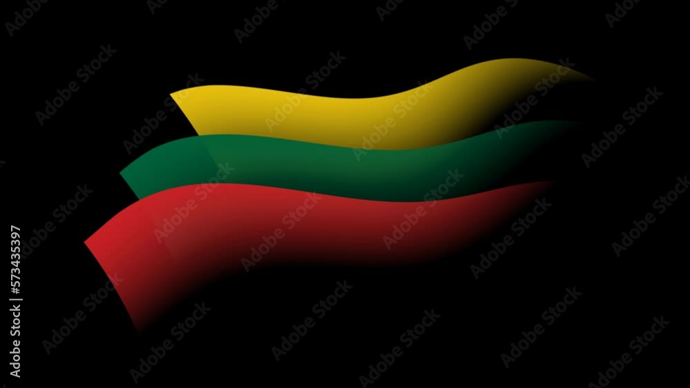 Lithuania flag animated stylized watercolor. Waving lithuanian flag color stripes. State lithuania patriotic banner, tricolor. Design element, transparent, seamless loop Lithuania flag animated stylized watercolor. Waving lithuanian flag color stripes. State lithuania patriotic banner, tricolor. Design element, transparent, seamless loop