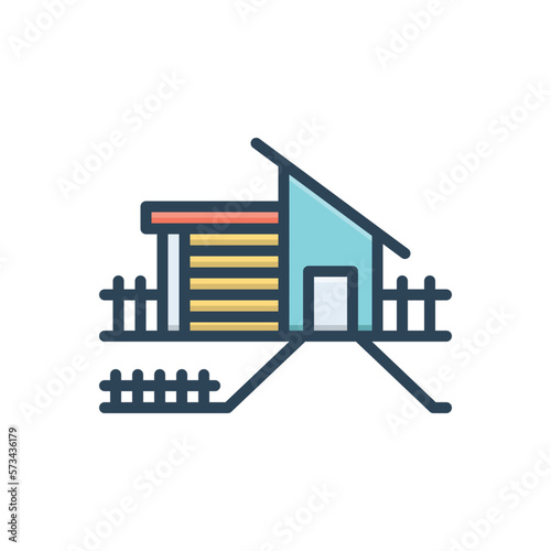 Color illustration icon for shed