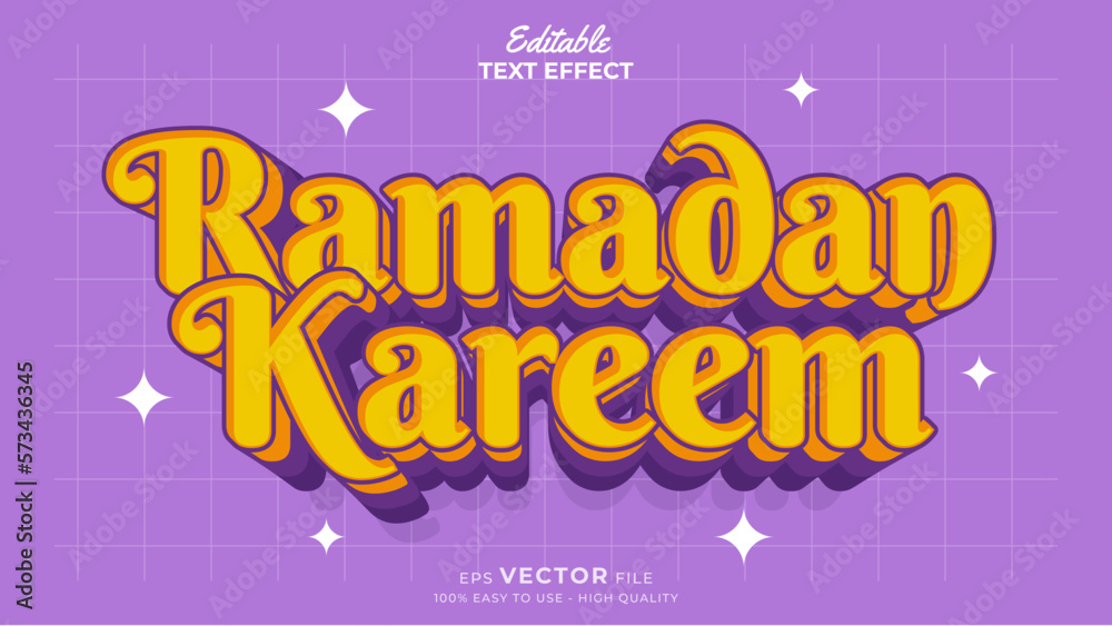Editable text effect - Ramadan Sale 3d Traditional Cartoon template style premium vector