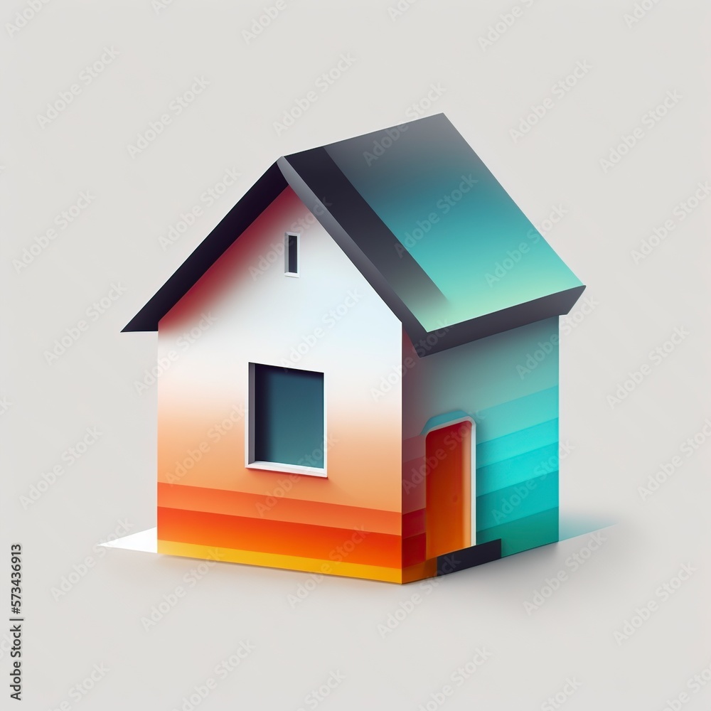 cartoon illustration of a simple minimalist house, generative ai cartoon illustration of a simple minimalist house, generative ai