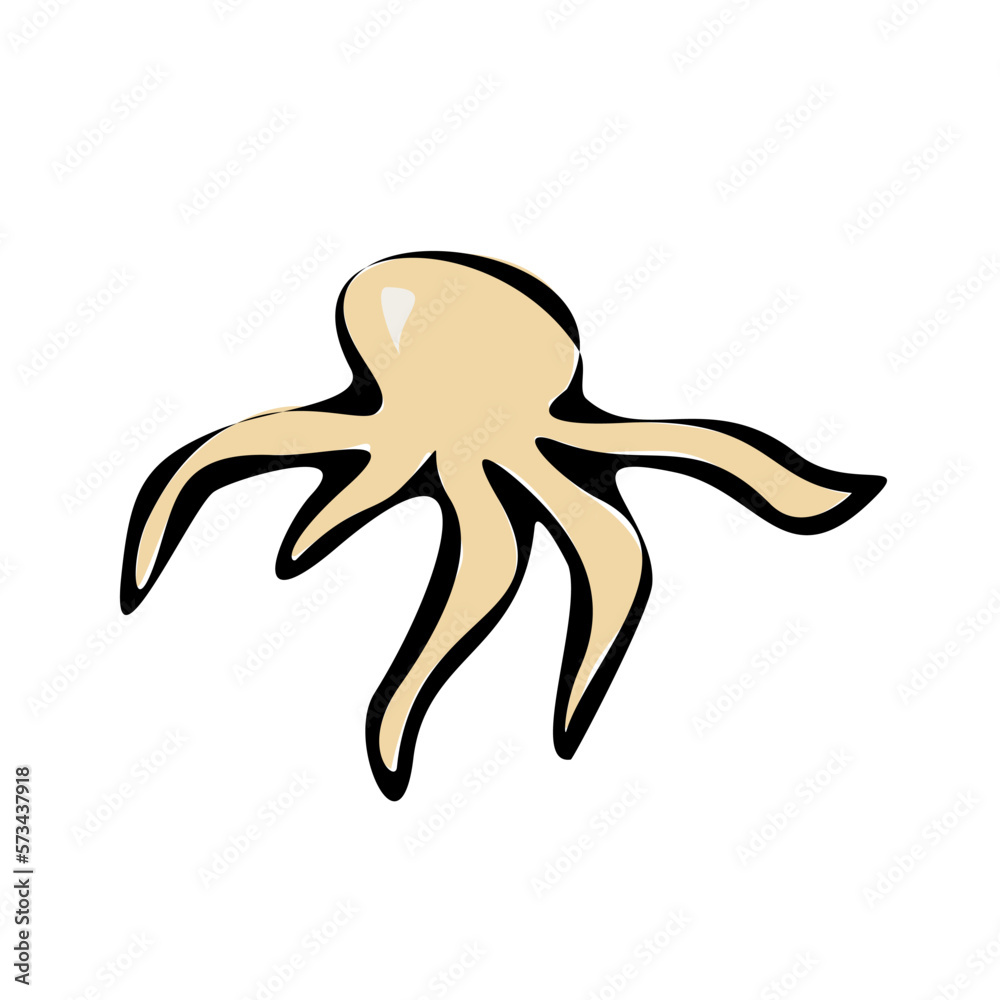 Marine coloring doodle with different nautical elements. Underwater animals vector Marine coloring doodle with different nautical elements. Underwater animals vector