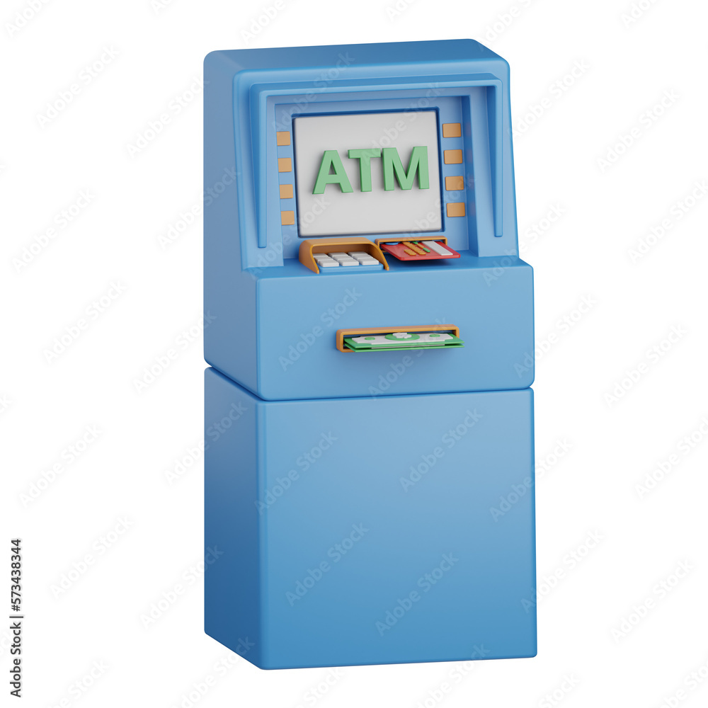 3d rendering atm machine isolated useful for banking, currency, finance and global business design 3d rendering atm machine isolated useful for banking, currency, finance and global business design
