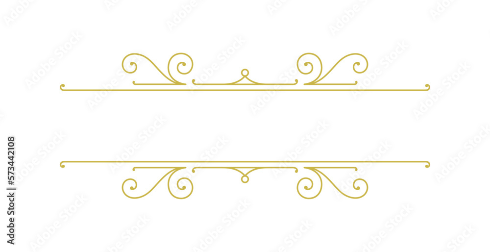 Vintage ornament swirl text divider filigree calligraphic vector illustration. Classical flourishes separator for text decoration.