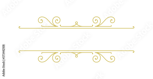 Vintage ornament swirl text divider filigree calligraphic vector illustration. Classical flourishes separator for text decoration.