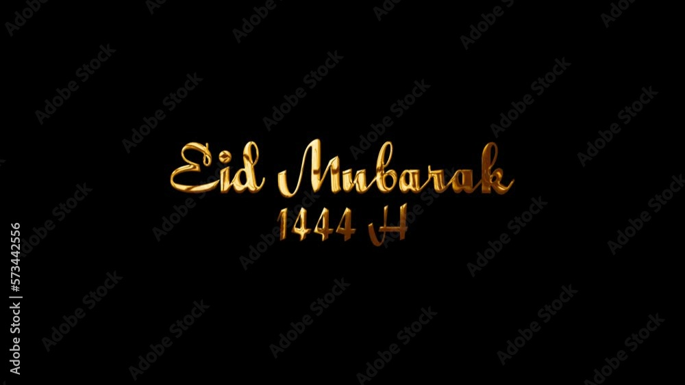 Eid mubarak animated text. golden text animation. lettering. intro your videos, greeting card, 