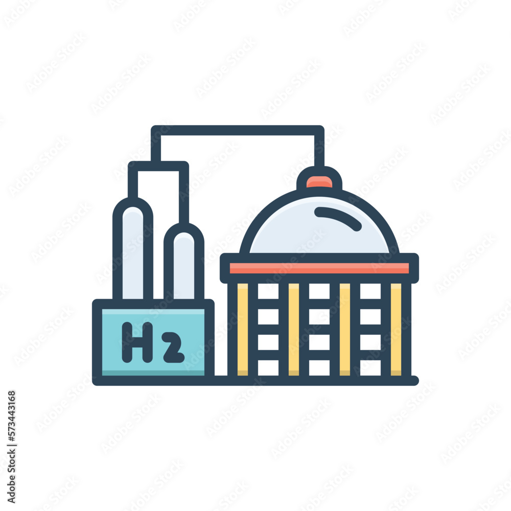 Color illustration icon for hydrogen