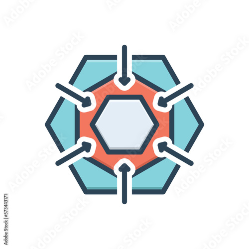 Color illustration icon for mid
