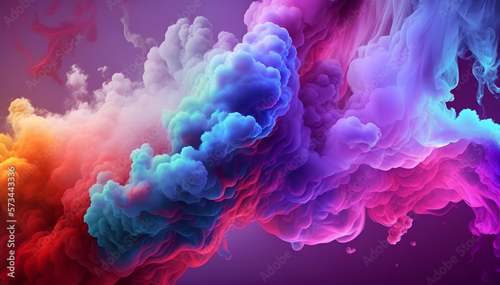 Abstract colorful smoke background. generative ai