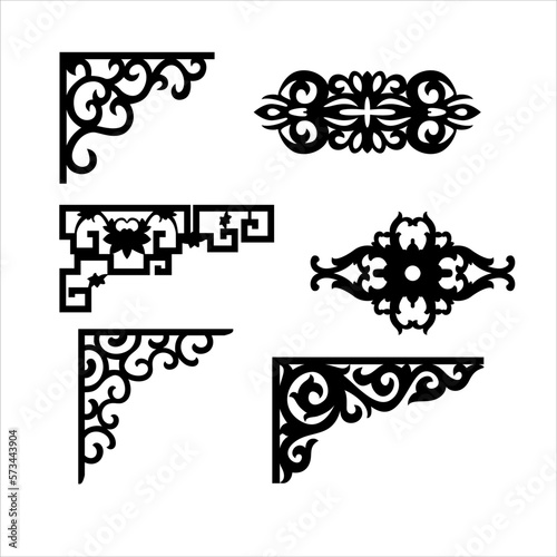 Laser cutting design for the temple, Mandir Jali, Partition arch for temple decoration vector