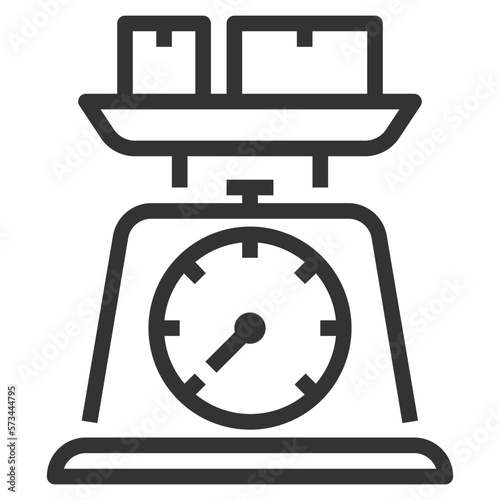 Simple weight outline icon, balance and heaviness and drop related concept on the white background