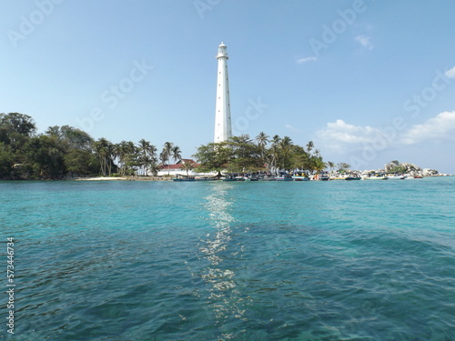 Lighthouse on the Lengkuas Island, Bangka Belitung, Indonesia photo