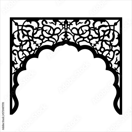 Laser cutting design for the temple, Mandir Jali, Partition arch for temple decoration vector