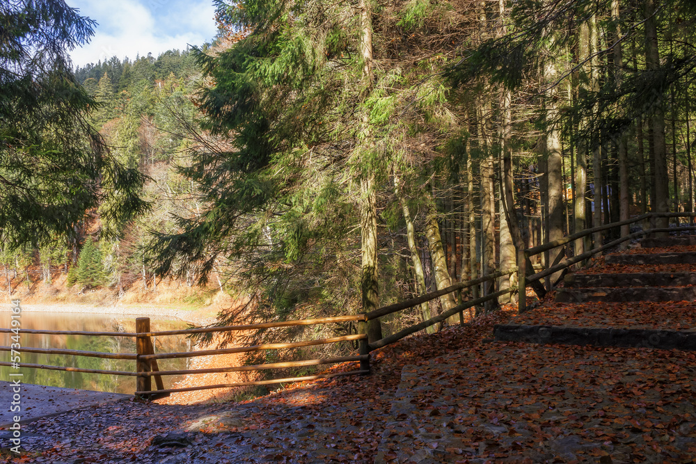 walkway with steps in the park. vacation and leisure background walkway with steps in the park. vacation and leisure background