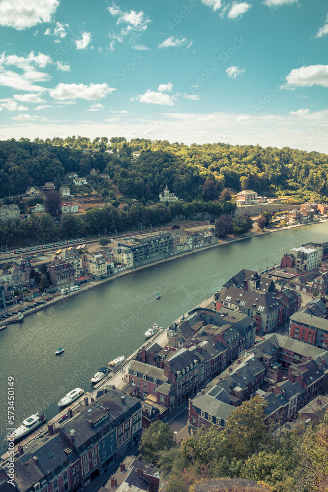 View over Dinant, a city on the banks of the Meuse river, in Belgium