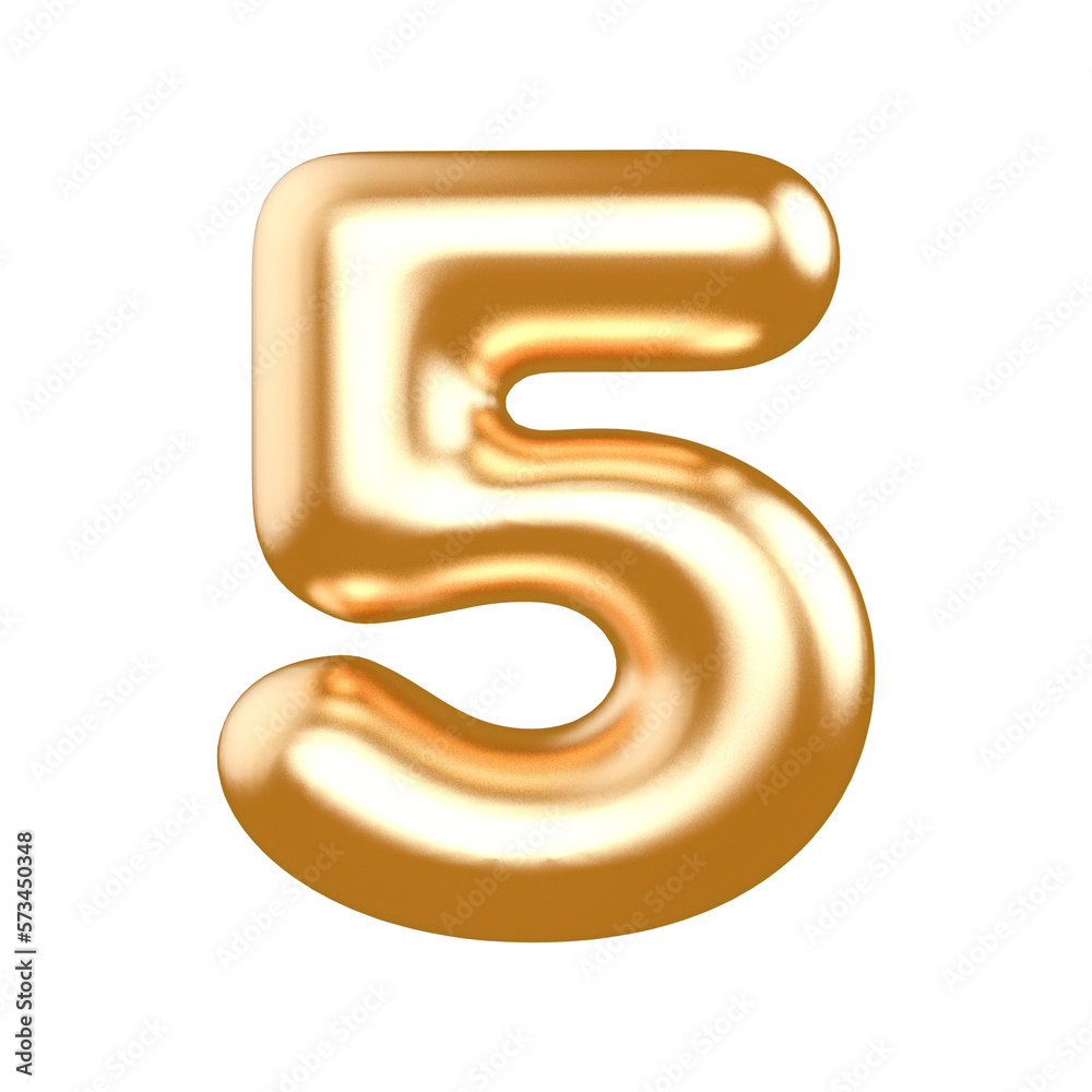 number 5 gold balloon with Generative AI number 5 gold balloon with Generative AI