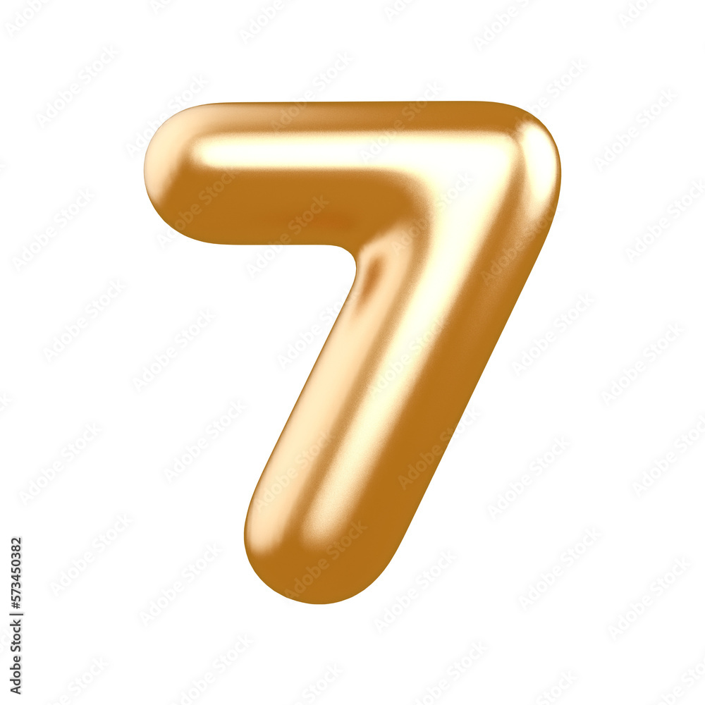 number 7 gold balloon with Generative AI number 7 gold balloon with Generative AI