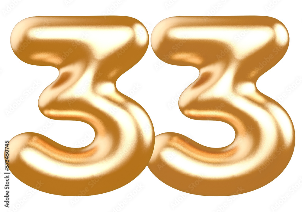number 33 gold balloon with Generative AI number 33 gold balloon with Generative AI