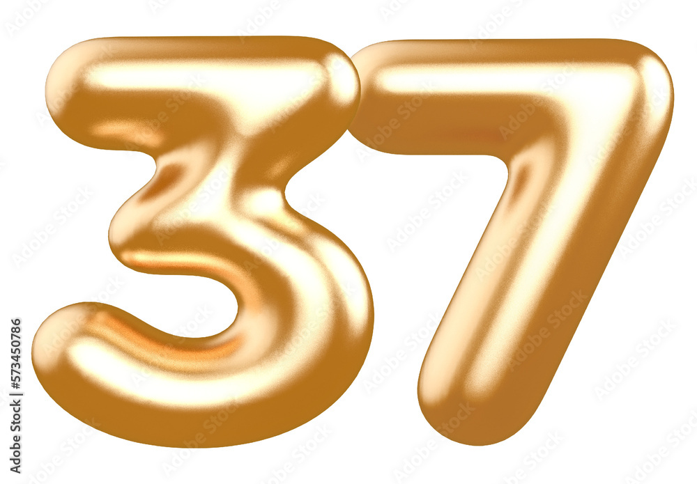 number 37 gold balloon with Generative AI number 37 gold balloon with Generative AI